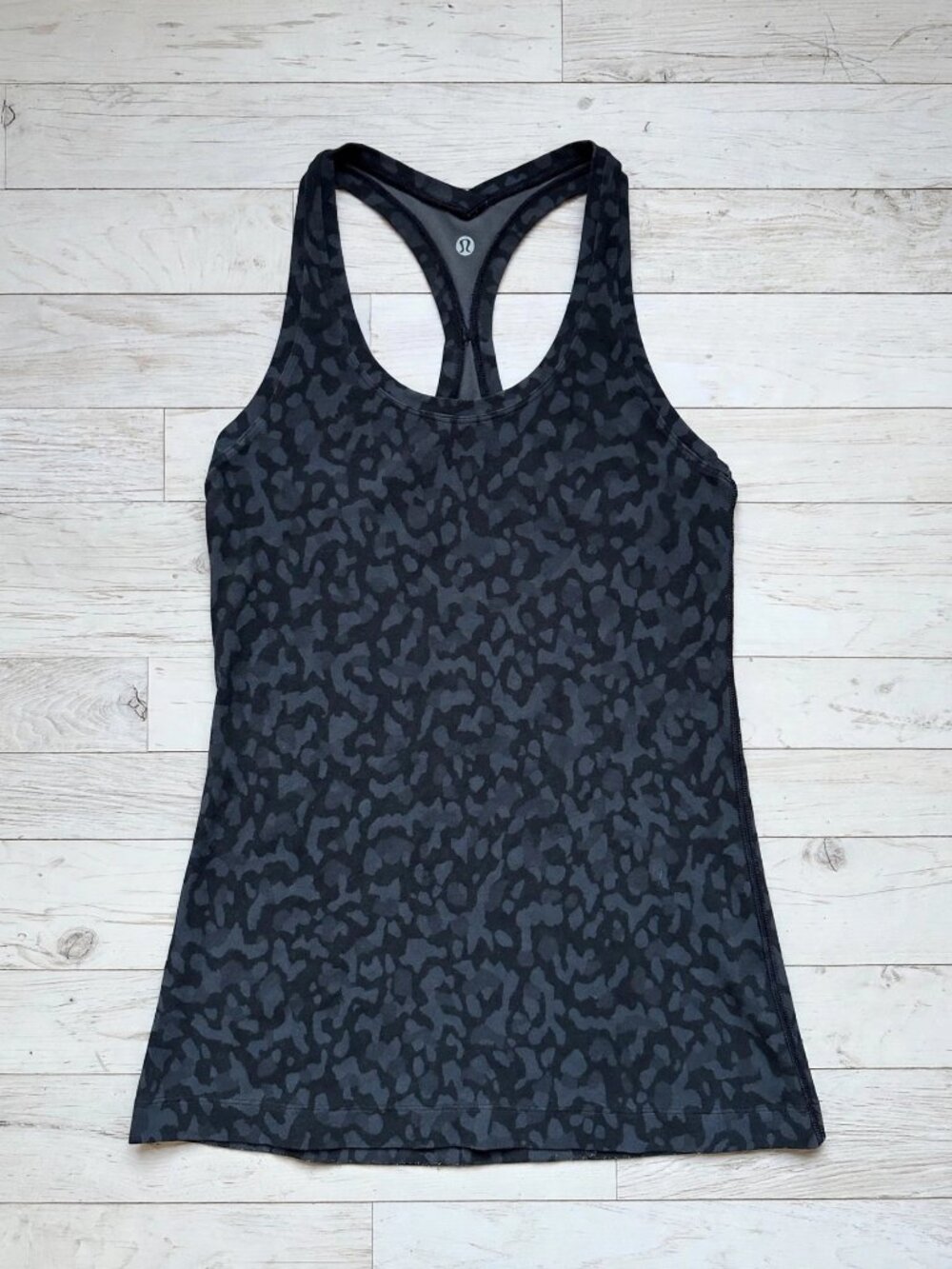 lululemon Cool Racerback Tank Leopard Black Gray Size 4